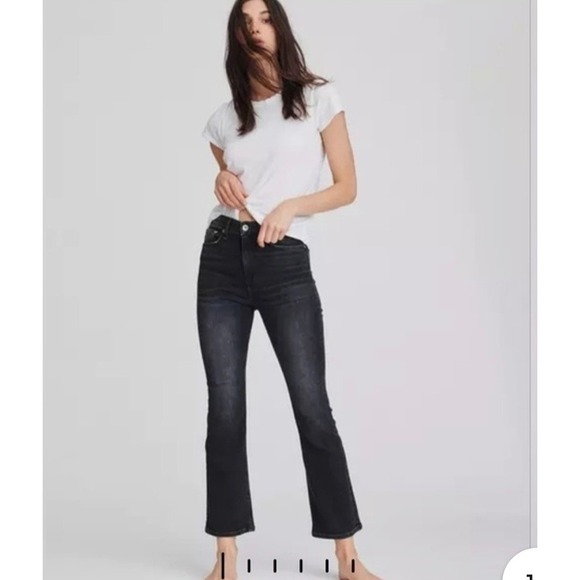rag & bone Denim - Rag & Bone Nina High-Rise Ankle Flare Black Jeans Size 26 W2242K270BLK
